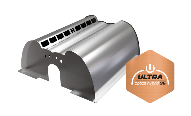 Angled view of the Ultra Optics 96 Hybrid Reflector