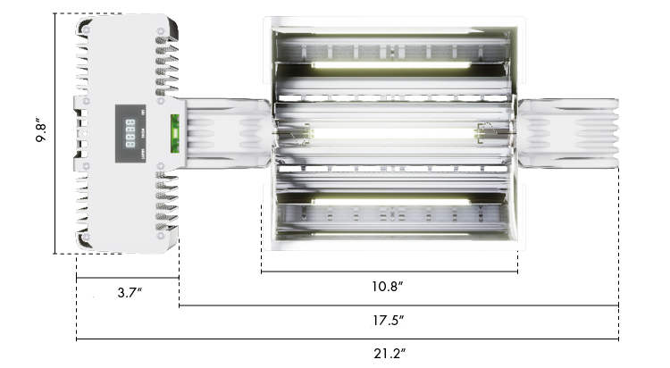 Measurements from bottom view