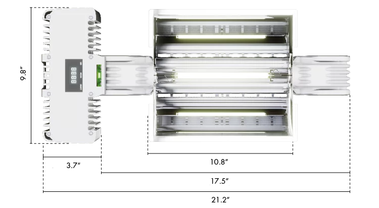 Measurements from bottom view